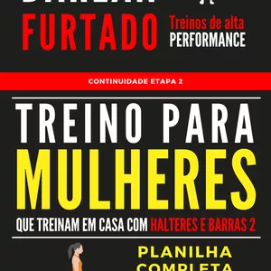Imagem de capa para o Ebook Treino para Mulheres que  treinam em casa com HALTERES E BARRAS 2