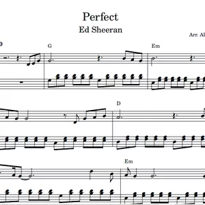 Imagem de capa para o Ebook Perfect (Ed Sheeran) - Partitura para PIANO