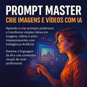 Imagem de capa para o Ebook Domine a Criação de Imagens com IA: Curso Prático de Prompts