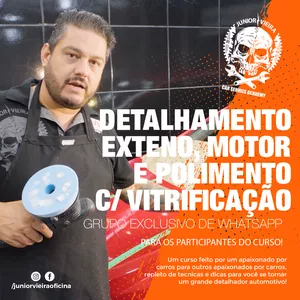 Imagem do curso Curso de detalhamento externo, lavagem de motores, polimento automotivo e vitrificação Junior Vieira