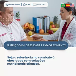 Imagem de capa para o Curso online PÓS-GRADUAÇÃO EM NUTRIÇÃO NA OBESIDADE &amp; EMAGRECIMENTO