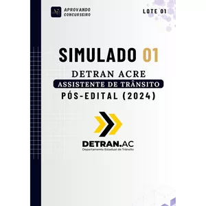 Imagem de capa para o Ebook 07 Simulados do Detran AC - Assistente de Trânsito (Pós edital 2024)