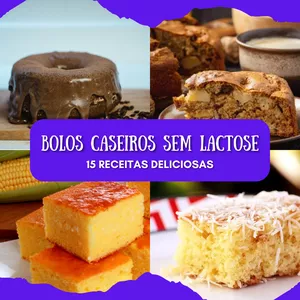 Imagem de capa para o Ebook BOLOS CASEIROS SEM LACTOSE - 15 Receitas Deliciosas