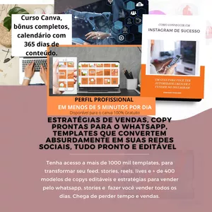 Curso ESTRATÉGIAS DE VENDAS + 400 COPYS PRONTAS + 1000 TEMPLATES EDITÁVEIS + BÔNUS