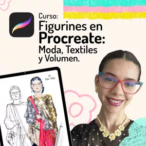 Imagen de portada para Curso online Figurines en Procreate: Moda, Textiles y Volumen