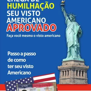 Imagem de capa para o Ebook Chega de humilhação, seu visto americano Aprovado