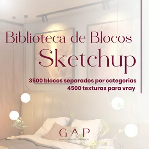 Imagem de capa para o Ebook Biblioteca de Blocos 3d e Texturas Sketchup