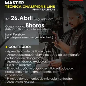 Imagem de capa para o Evento online Master Técnica Champions Line Fios Realistas