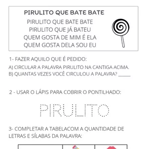 Imagem de capa para o Ebook Pirulito que bate bate - sequência didática
