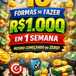 Imagem de capa para o Ebook 10 formas para ganhar 1000 reais em uma semana começando do ZERO.