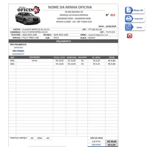 Imagem de capa para o Curso online  ordem de serviço para Ofina mecanica  ( planilha )