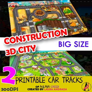 Cover image for Online course High-Quality Printable Construction &amp; City Track Designs – Digital Download (JPG 300 DPI)