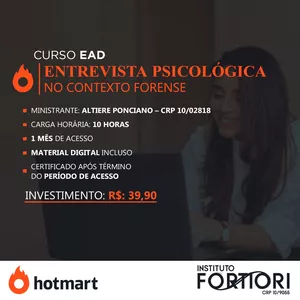 Imagem de capa para o Curso online Entrevista Psicológica no Contexto Forense