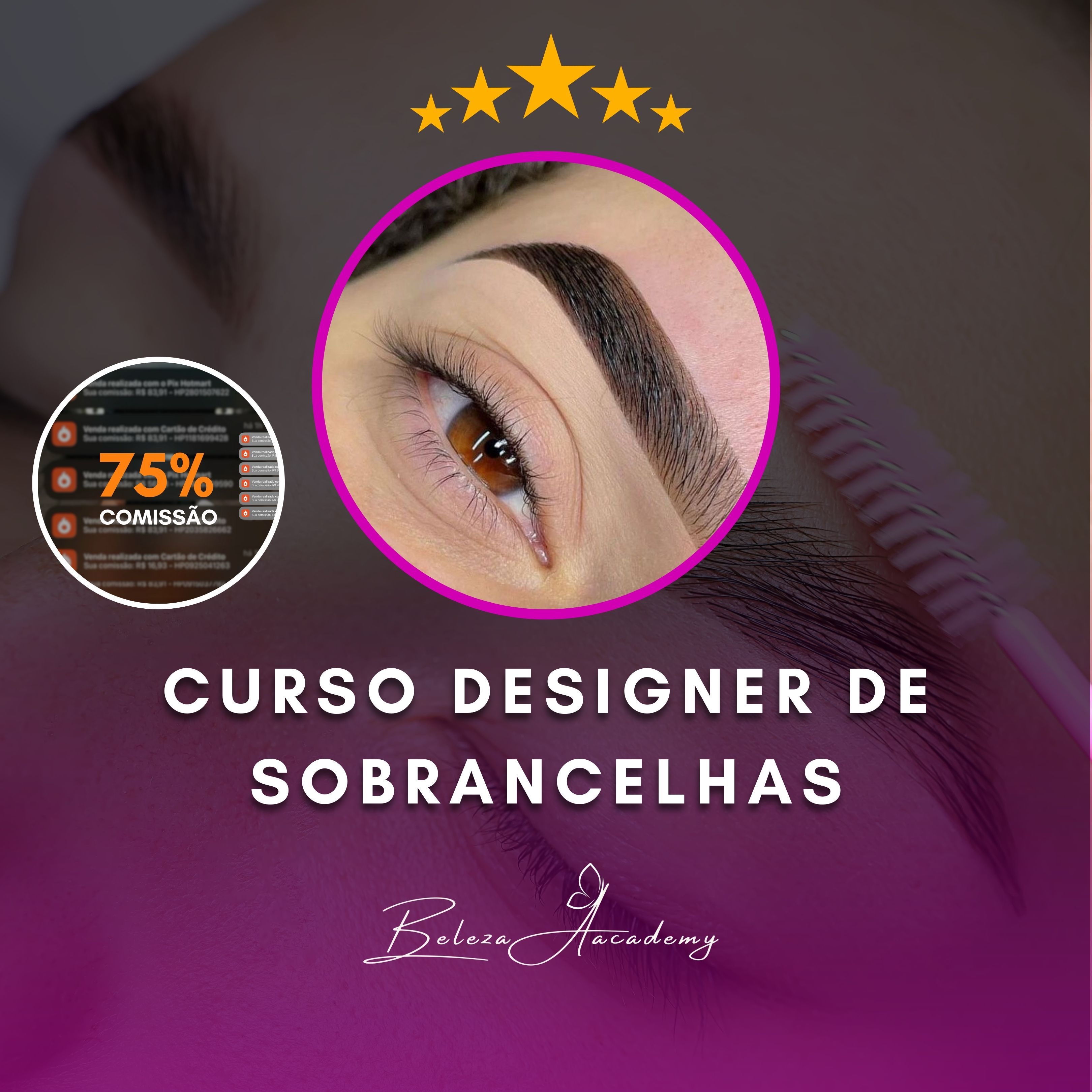 Imagem de Curso Designer de Sobrancelhas Profissional criado por Rm digital na hotmart