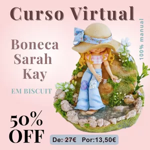 Imagem de capa para o Curso online Curso de Biscuit – Boneca Sarah Kay (Minha versão) 