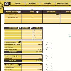 Planilha precificação Arquitetura