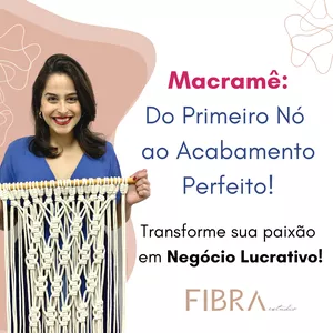 Imagem de capa para o Curso online Macramê: do Primeiro Nó ao Acabamento Perfeito!
