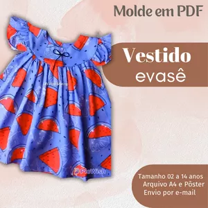 Imagem de capa para o Ebook MOLDE EM PDF VESTIDO EVASÊ INFANTIL 