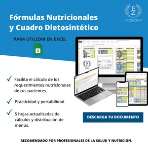 Imagen de portada para Curso online Fórmulas Nutricionales y Cuadro Dietosintético para profesionales de la salud y nutrición