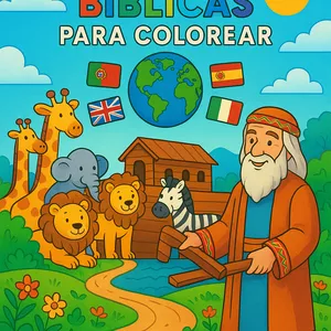 Imagen de portada para Ebook libro para colorear de la historia de Noé