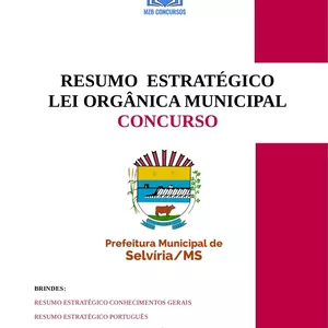 Imagem de capa para o Curso online RESUMO ESTRATÉGICO CONCURSO SELVIRIA-MS