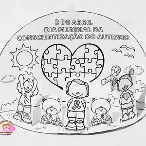 Imagem de capa para o Ebook 💙Atividade interativa dia mundial da conscientização do Autismo maquete 💙