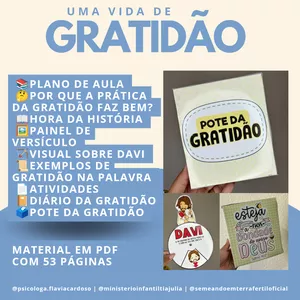 Imagem de capa para o Ebook Uma Vida de Gratidão  🙌🏼  Pote da gratidão 