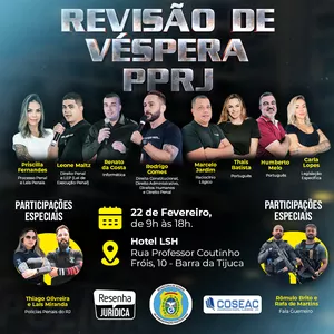 Imagem de capa para o Evento presencial Revisão de Véspera - PPRJ - Presencial - Barra da Tijuca - 22/02/2025