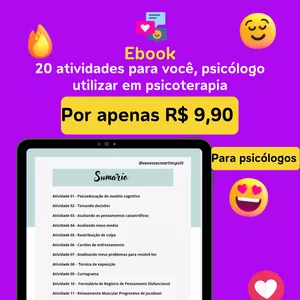 Imagem de capa para o Ebook Ebook com 20 atividades para psicólogos 