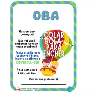 Imagem de capa para o Ebook Cartão Boas Vindas - Tema Balão