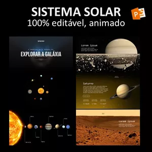 Imagem de capa para o Curso online  Template Powerpoint Sistema Solar interativo 