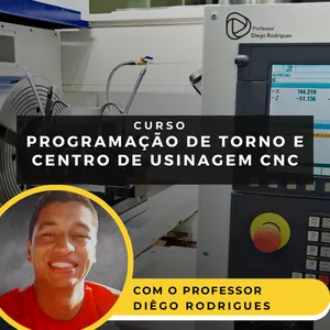 Imagem de capa para o Curso online Curso de Programação de Torno e Centro de Usinagem CNC - Linguagem ISO
