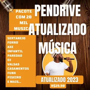 PenDrive Atualizado 2023 com Pacote com 20 mil Músicas>