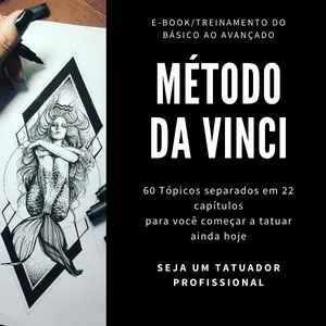 Imagem de capa para o Ebook Método Da Vinci: Curso Completo de Tatuagem