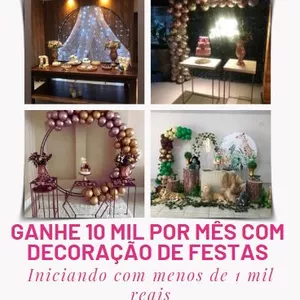 Imagem de capa para o Ebook Ganhe 10 mil por mês com decoração de festas: iniciando com 1 mil reais