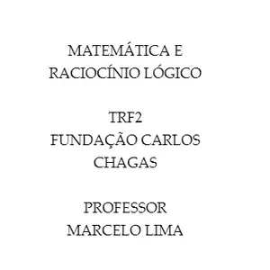 Imagem de capa para o Ebook Prova de Matemática e Raciocínio Lógico TRF2 (FCC). 