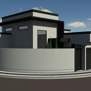 Imagem de capa para o Ebook PLANTA DE CASA DE ESQUINA - REF. 1010 - PROJETO ARQUITETÔNICO COMPLETO CASA TÉRREA DE ESQUINA