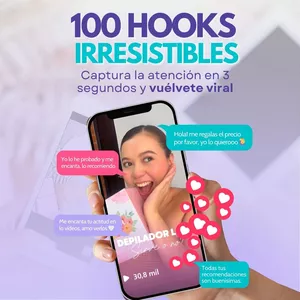 Imagen de portada para Ebook 100 Hooks Irresistibles - Capta la atención en 3 segundos y vuélvete viral