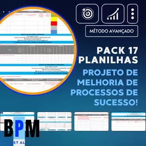 Imagem de capa para o Curso online Pack 17 Planilhas prontas para implementar um programa de melhoria de processos de sucesso!