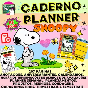 Imagem de capa para o Ebook CADERNO PLANNER SNOOPY