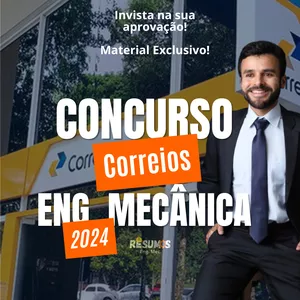 Imagem de capa para o Ebook Concurso Correios/2024 - Engenharia Mecânica.
