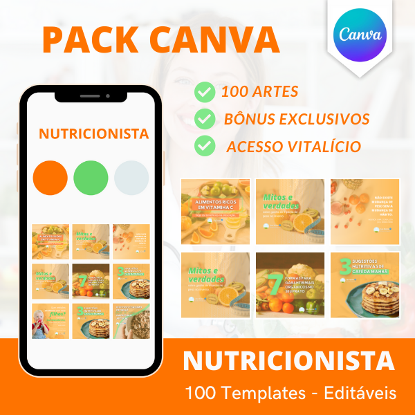 Imagem do curso Pack Canva Nutricionista