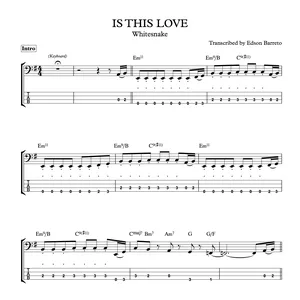 Cover image for Ebook IS THIS LOVE (Whitesnake) Bass Transcription, Score &amp; Tab Lesson
