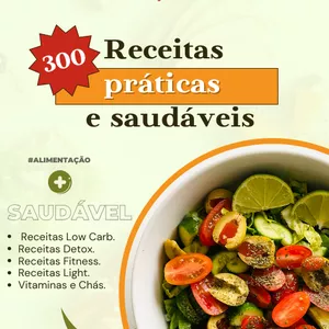 Imagem de capa para o Ebook 300 Receitas para Emagrecer com saúde e rapidez.
