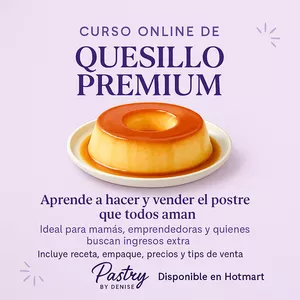Imagen de portada para Curso online 🍮Quesillo Premium: El Postre Perfecto para Emprender con Éxito!
