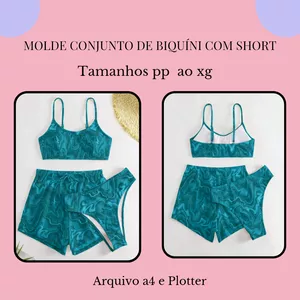 Imagem de capa para o Ebook Molde Conjunto De  Biquíni Com short