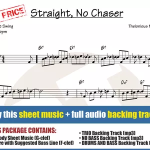 Cover image for Online course Straight, No Chaser (Sheet Music + Backing Tracks)