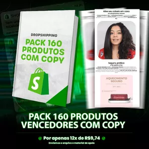 Imagem de capa para o Ebook 160 Produtos Vencedores para Dropshipping com copy