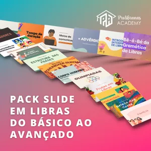 Imagem de capa para o Ebook Slides para Professores de Libras - Básico ao Avançado 