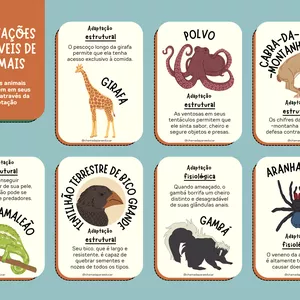 Imagem de capa para o Ebook Adaptações de Animais - Flashcards 
